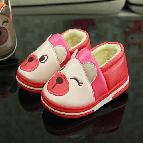 Pantoufles enfants en cuir synthétique pour hiver - semelle caoutchouc Ref 1018204