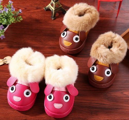 Pantoufles enfants en cuir synthétique ADBE pour hiver - semelle caoutchouc Ref 1019746