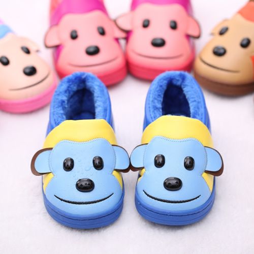 Pantoufles enfants en cuir synthétique pour hiver - semelle caoutchouc antidérapant Ref 1024323