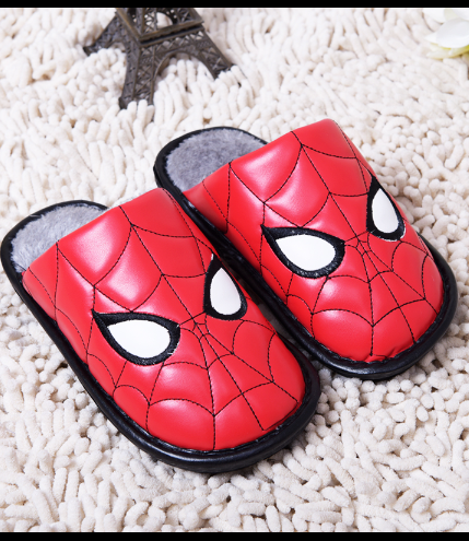 Pantoufles enfants en de vache, Nubuck, pour hiver - semelle caoutchouc naturel Ref 1024422