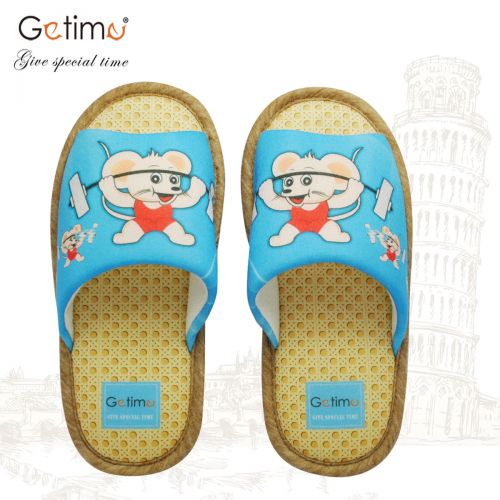 Pantoufles enfants en coton pour printemps - semelle caoutchouc Ref 1024763