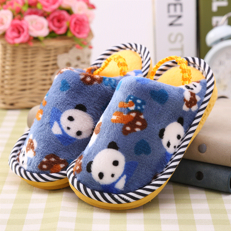 Pantoufles enfants en coton pour hiver - semelle caoutchouc Ref 1028721