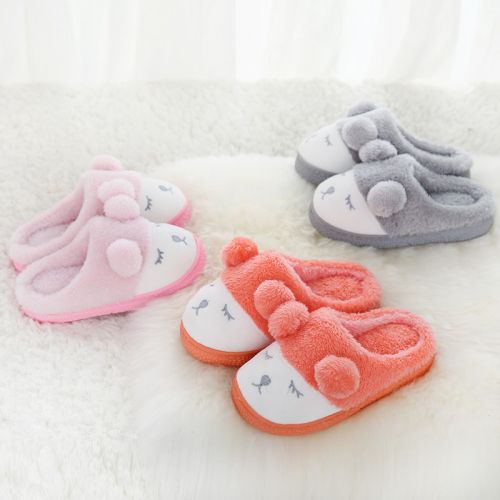 Pantoufles enfants en pour hiver - semelle caoutchouc Ref 1032333