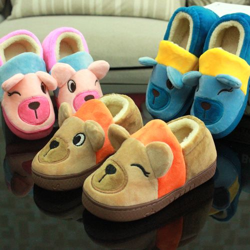 Pantoufles enfants en pour hiver - semelle caoutchouc Ref 1032380