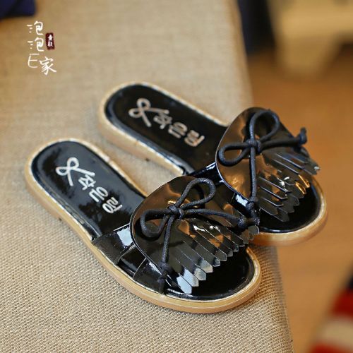 Pantoufles enfants en similicuir pour été - semelle caoutchouc antidérapant Ref 1032707