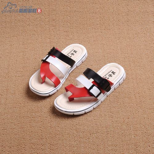 Pantoufles enfants en similicuir pour été - semelle caoutchouc Ref 1032918