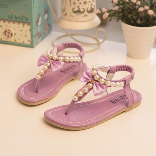 Pantoufles enfants en similicuir pour été - semelle caoutchouc Ref 1032995