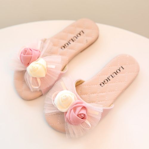 Pantoufles enfants en Cuir spatial pour été - Ref 1033122