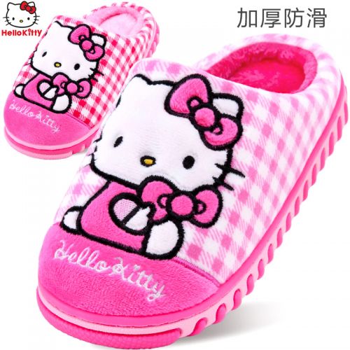 Pantoufles enfants en HELLO KITTY pour hiver - semelle Ref 1034113
