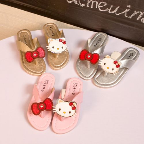 Pantoufles enfants en similicuir pour été - semelle caoutchouc Ref 1034148