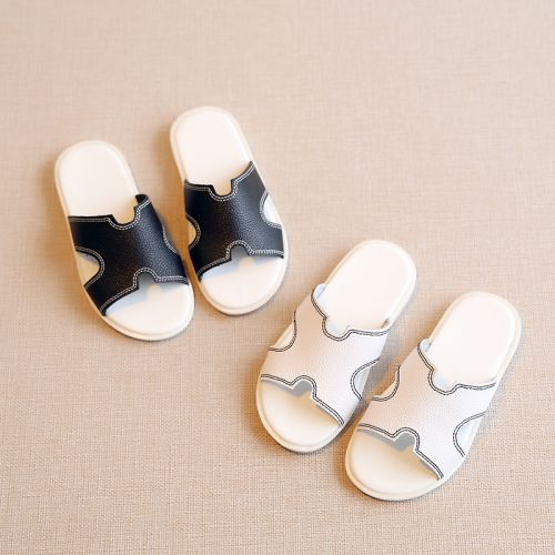 Pantoufles enfants en similicuir pour printemps - semelle caoutchouc Wear Ref 1034385