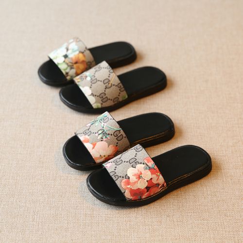 Pantoufles enfants en Cuir spatial pour Toute saison - semelle caoutchouc antidérapant Ref 1034403