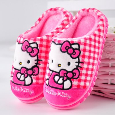 Pantoufles enfants en HELLO KITTY pour hiver - semelle caoutchouc antidérapant Ref 1034524