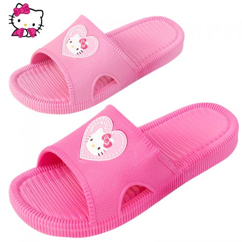 Pantoufles enfants en Cuir spatial HELLO KITTY pour été - semelle caoutchouc Ref 1034842