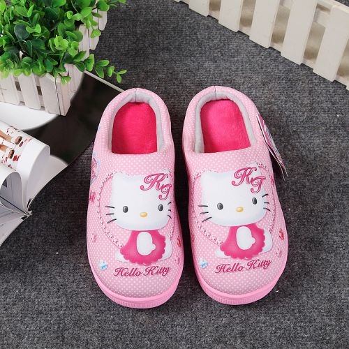 Pantoufles enfants en coton HELLOKITTY pour hiver - semelle caoutchouc antidérapant Ref 1036158