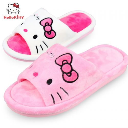 Pantoufles enfants en HELLO KITTY pour hiver - semelle plastique Ref 1036196