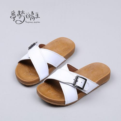 Pantoufles enfants en cuir pour été - Ref 1036267
