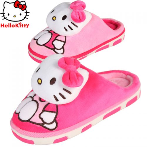 Pantoufles enfants en HELLO KITTY pour hiver - semelle caoutchouc Ref 1036533