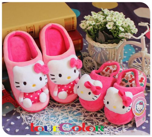 Pantoufles enfants en velours côtelé HELLO KITTY pour hiver - semelle EVA Ref 986088