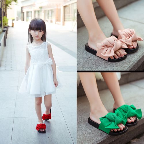 Pantoufles enfants en de vache, Nubuck, pour été - semelle caoutchouc antidérapant Ref 986395