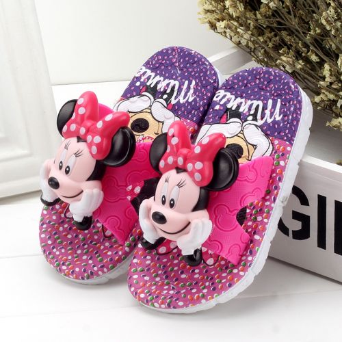 Pantoufles enfants en Cuir spatial XD&AMPSM pour été - semelle plastique Ref 986534