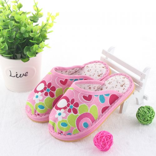 Pantoufles enfants en coton pour été - semelle plastique Ref 986611