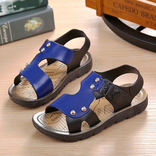 Pantoufles enfants en Cuir spatial pour été - semelle plastique Ref 986635