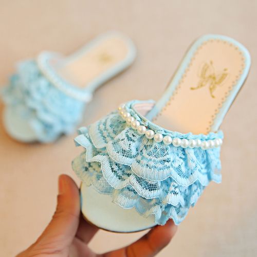 Pantoufles enfants en tissu Sequin pour été - semelle caoutchouc antidérapant Ref 986662