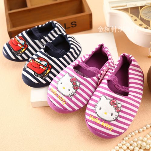 Pantoufles enfants en coton pour printemps - semelle caoutchouc antidérapant Ref 987221