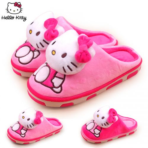 Pantoufles enfants en HELLO KITTY pour hiver - semelle caoutchouc Ref 987244