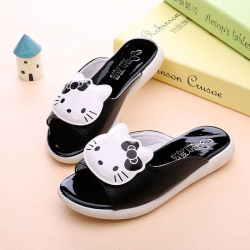 Pantoufles enfants en Cuir spatial pour été - semelle plastique Ref 987269