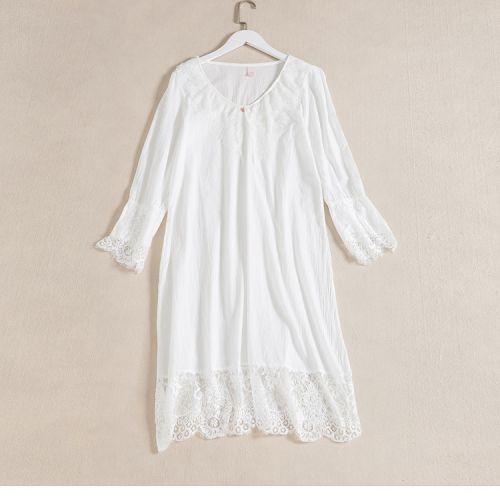  Peignoir jeunesse blanche Sleeve jupe en dentelle - Ref 592776