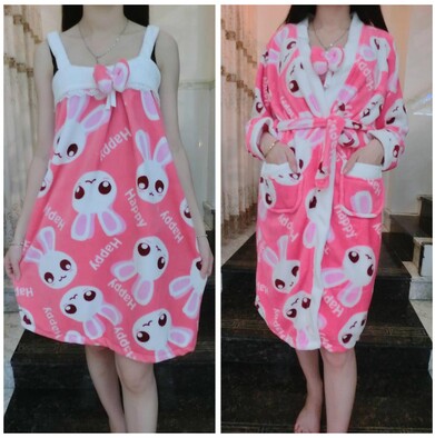  Peignoir jeunesse blanc deux pièces robe de vache - Ref 593057