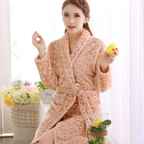  Peignoir jeunesse SWEET MINIHU fleurs jaunes impression robe féminine - Ref 594582