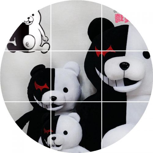Peluche manga en peluche Sur le projectile casse Ours noir et blanc - Ref 2697333