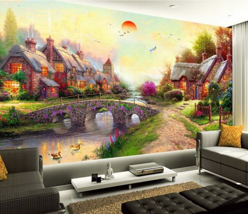 Poster mural géant nostalgie rétro - papier peint en soie Ref 2450561