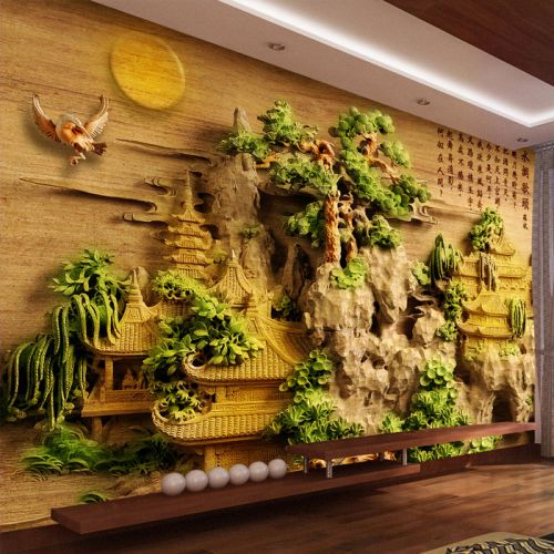 Poster mural géant moderne chinois - papier peint en soie Ref 2450672