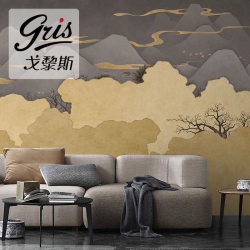 Poster mural géant GRIS moderne chinois - Ref 2450728