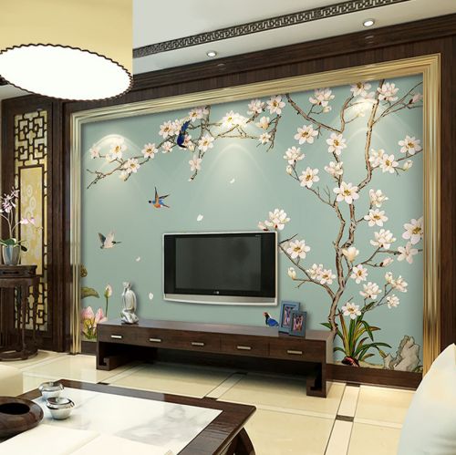 Poster mural géant moderne chinois - papier peint en soie Ref 2450793