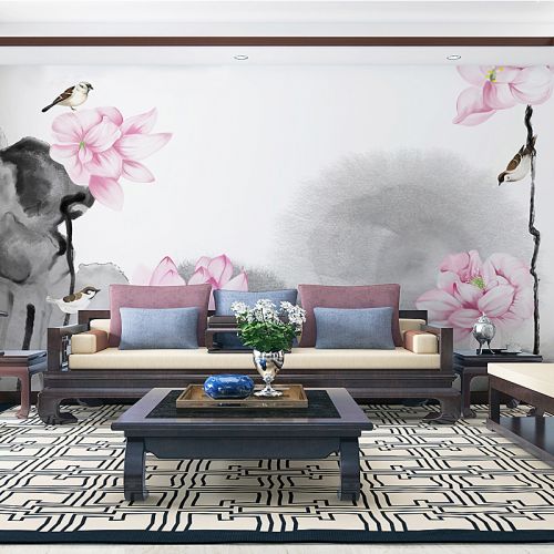 Poster mural géant moderne chinois - papier peint en soie Ref 2451407