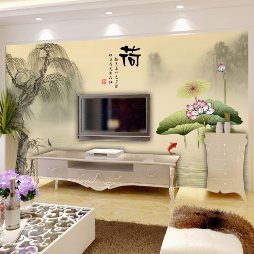 Poster mural géant moderne chinois - papier peint en soie Ref 2451441