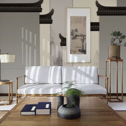 Poster mural géant VYAS moderne chinois - papier peint en soie Ref 2451482