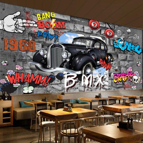 Poster mural géant nostalgie rétro - papier peint en soie Ref 2451744