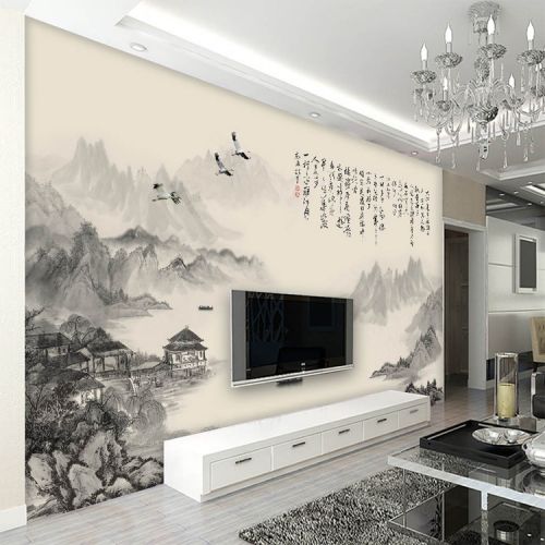 Poster mural géant moderne chinois - papier peint en soie Ref 2451813