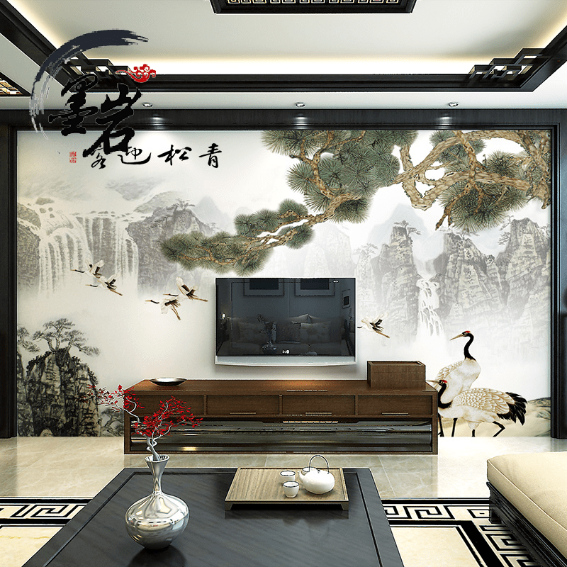Poster mural géant moderne chinois - papier peint en soie Ref 2452075