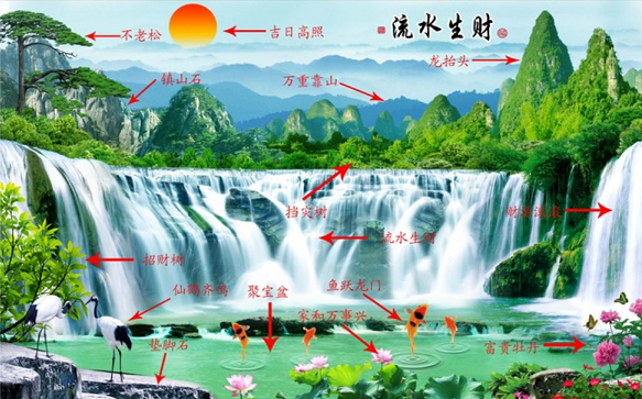 Poster mural géant moderne chinois - papier peint en soie Ref 2452126