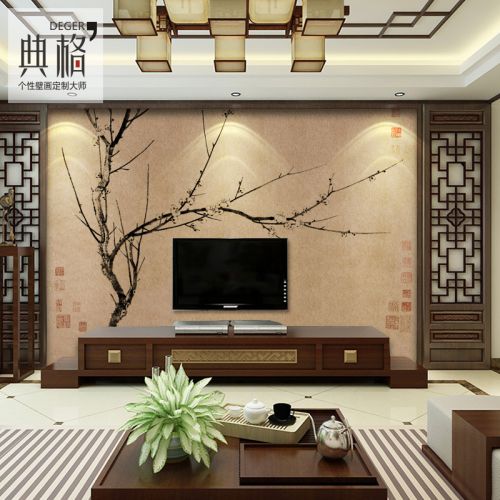 Poster mural 3D géant moderne chinois - papier peint en soie Ref 2452278