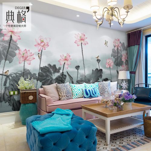 Poster mural géant moderne chinois - papier peint en soie Ref 2452504
