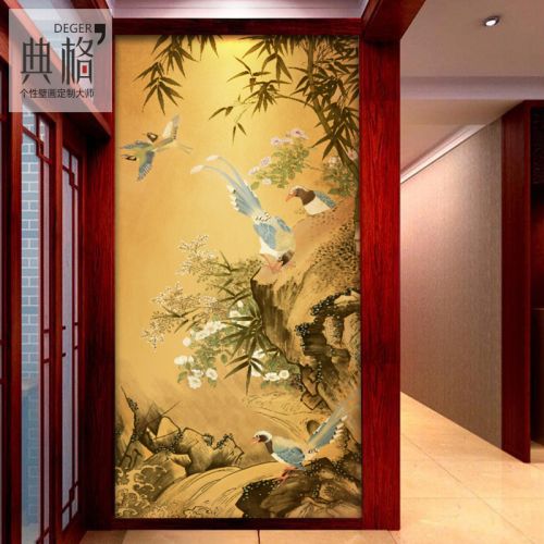 Poster mural géant moderne chinois - papier peint en soie Ref 2452622