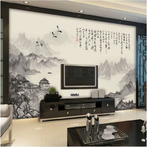 Poster mural géant moderne chinois - papier peint en soie Ref 2452838